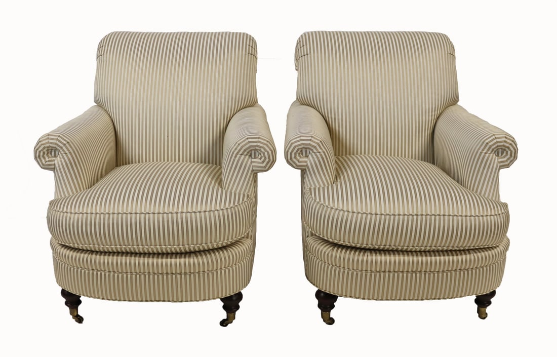 Pair Of Louis Mittman Upholstered Club Chairs. (1 of 5)