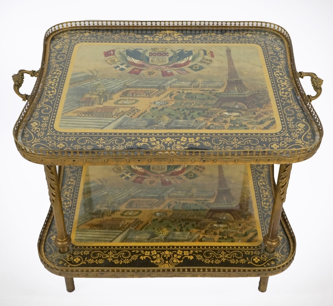 Gilt Metal Mounted Two Tier Serving Cart. (1 of 5)