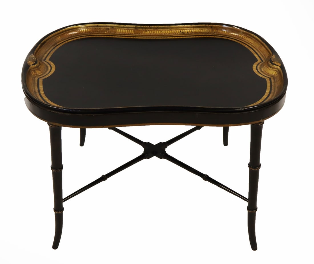 Papier Mache Lacquered Tray Top Table. (1 of 7)