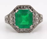 JEWELRY. Marcus &amp; Co. Platinum Emerald and Diamond