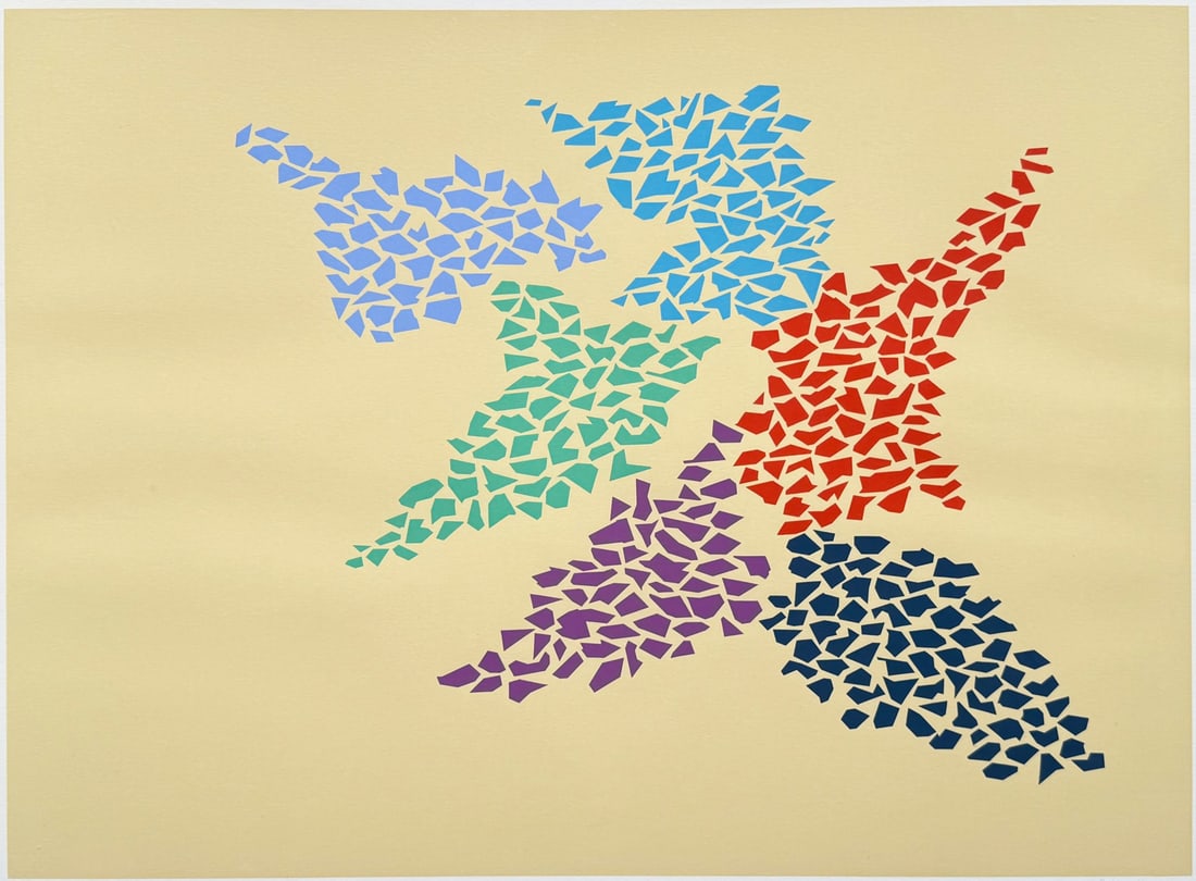 ROBERT GOODNOUGH (AMERICAN, 1917-2010).: 'Untitled' from Portfolio #1. 1973. Four color screenprint. Signed and numbered '118/150' lower margins in pencil. Property from a Manhattan, NYC estate. Dimensions: Sight size: 33" h x 25.50&quo