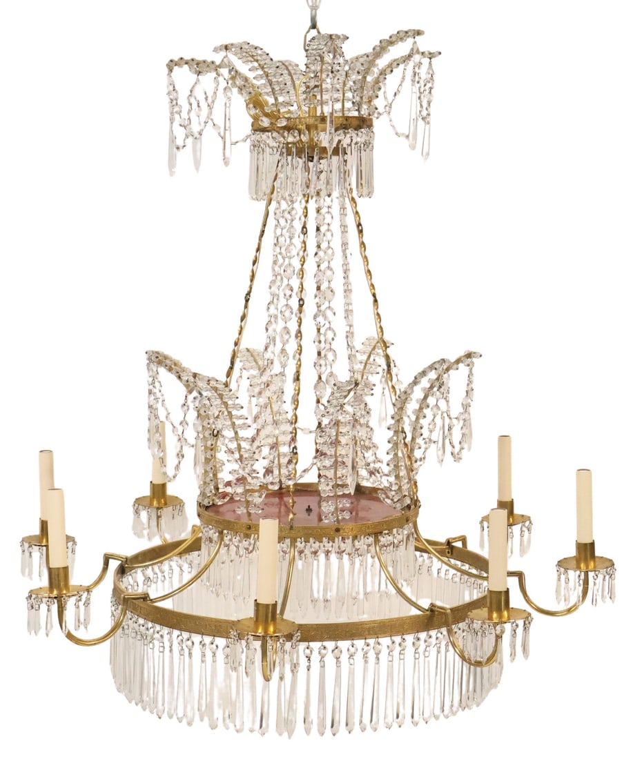 Fine Quality Gilt Bronze & Crystal Neoclassical (1 of 9)