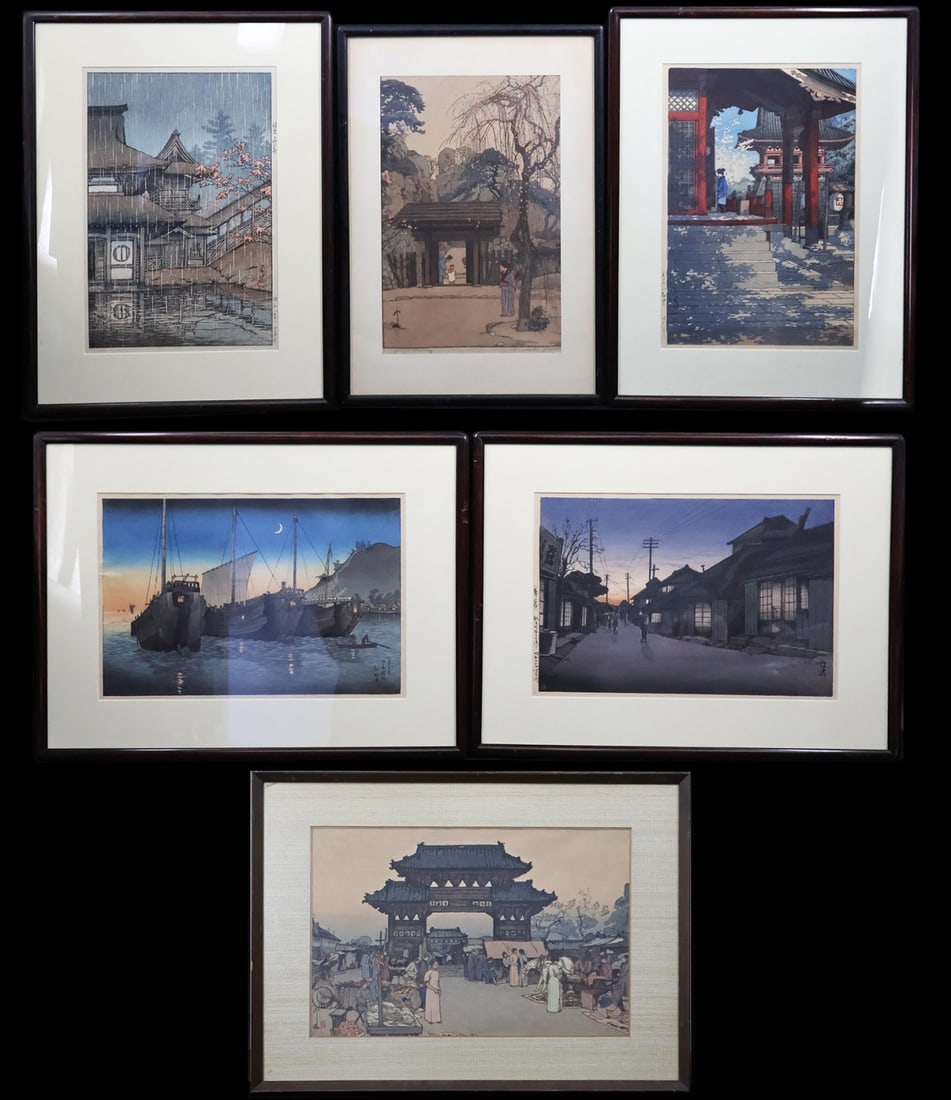 Group of (6) Japanese Woodblock Prints. (1 of 12)