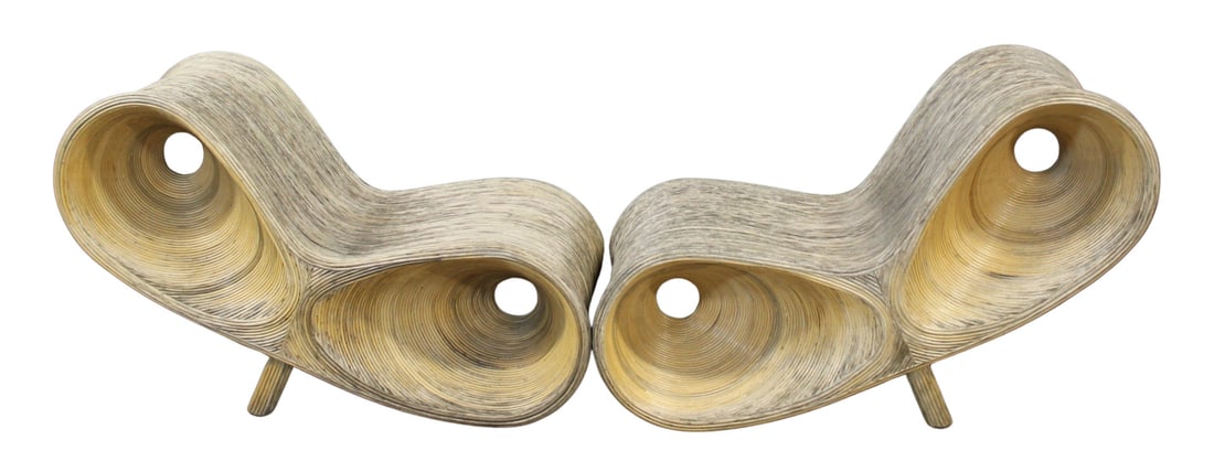 BETTY COBUNQUE Pencil Reed Chaise Lounge Chairs (1 of 5)