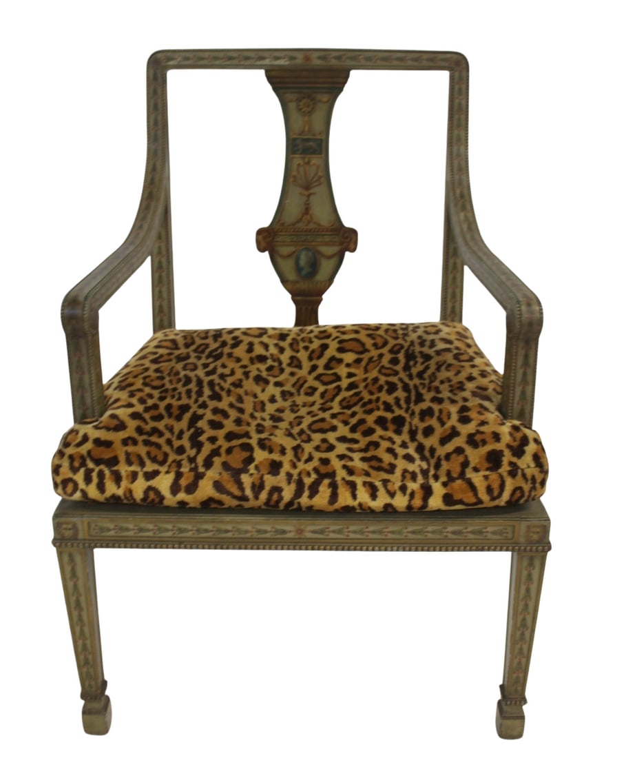 Antique Adams Style Paint Decorated Armchair (1 of 7)