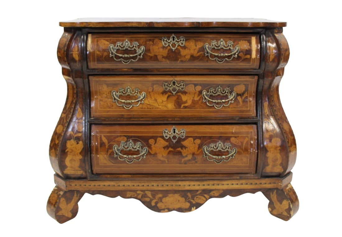 Antique Dutch Marquetry Inlaid 4 Drawer Commode. (1 of 8)