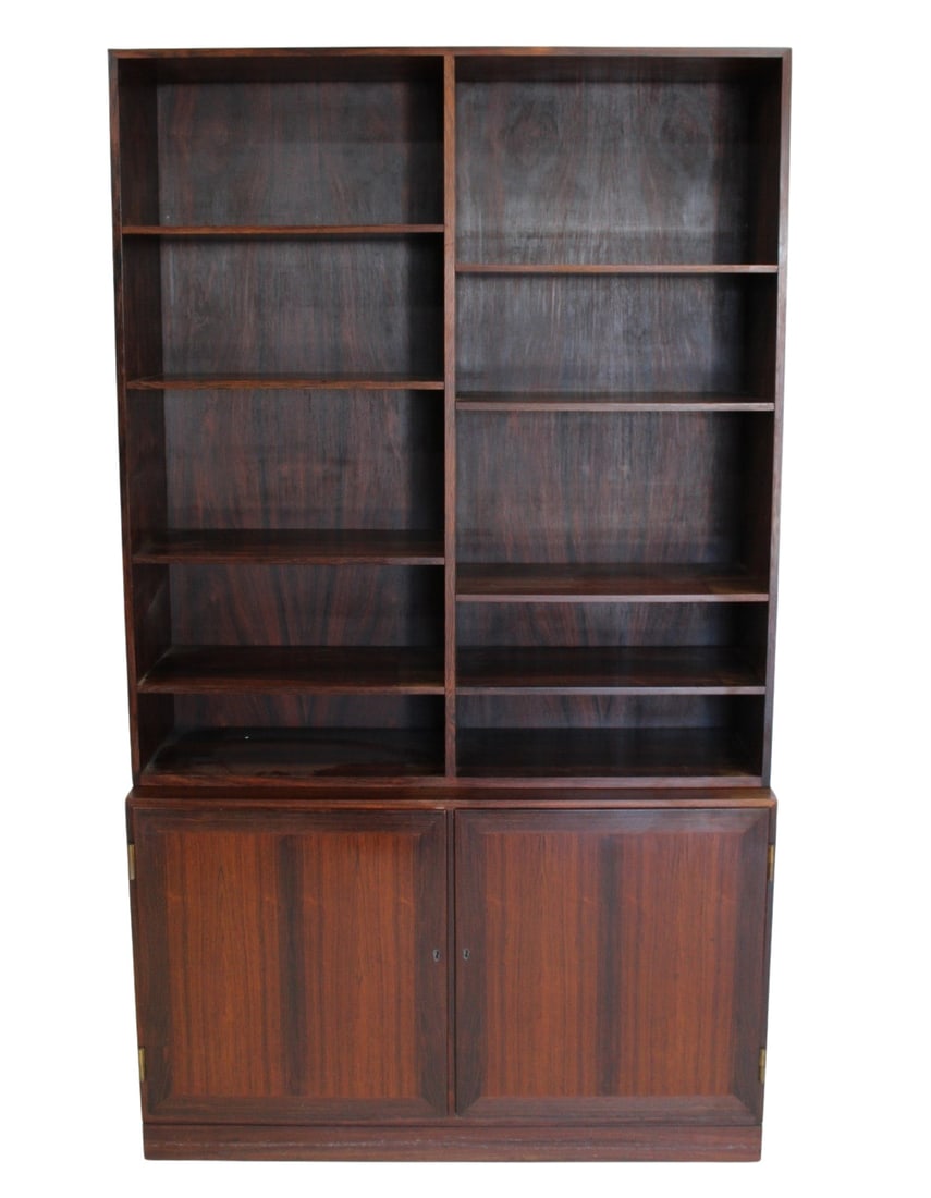 Midcentury Rosewood Open Front Bookcase/Cabinet. (1 of 5)