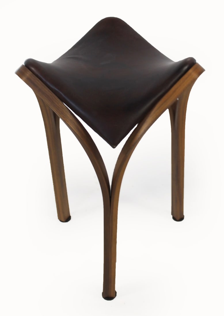 Attr. Laura Kishimoto Modern Leather Foot Stool. (1 of 3)
