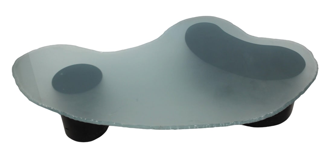 Midcentury Freeform Glass Top Low Table (1 of 7)