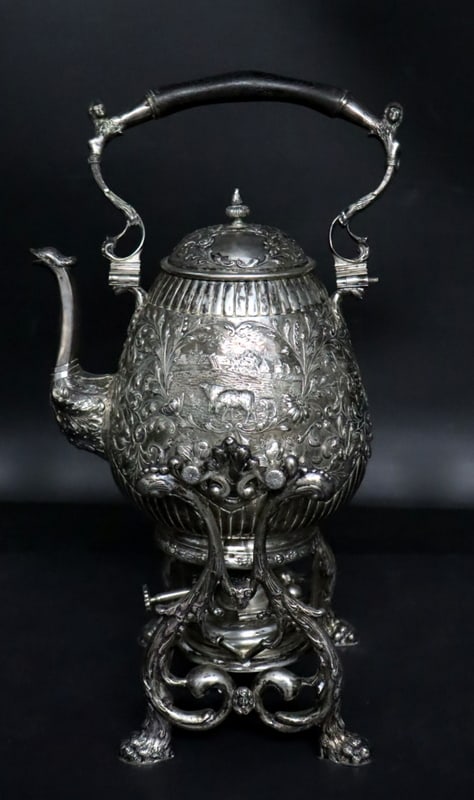 SILVER. Antique Dutch .833 Silver Kettle on Stand. (1 of 20)