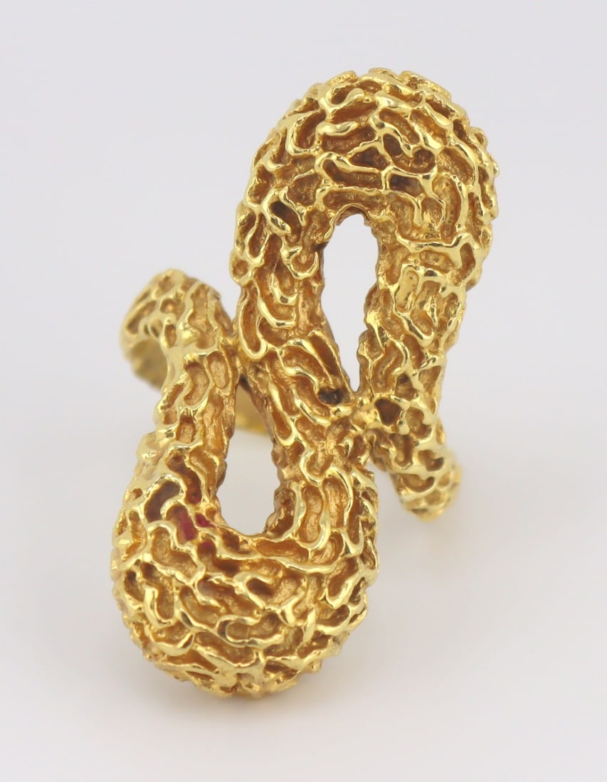 JEWELRY. Italian 18kt Gold "Snake"Ring. (1 of 8)