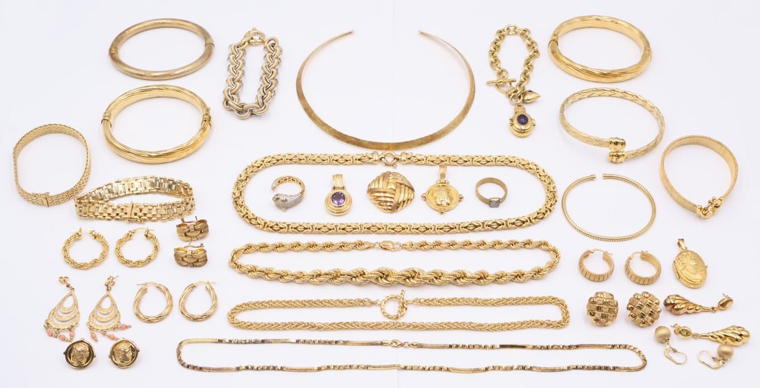 JEWELRY. Collection of Gilt Sterling Jewelry. (1 of 12)