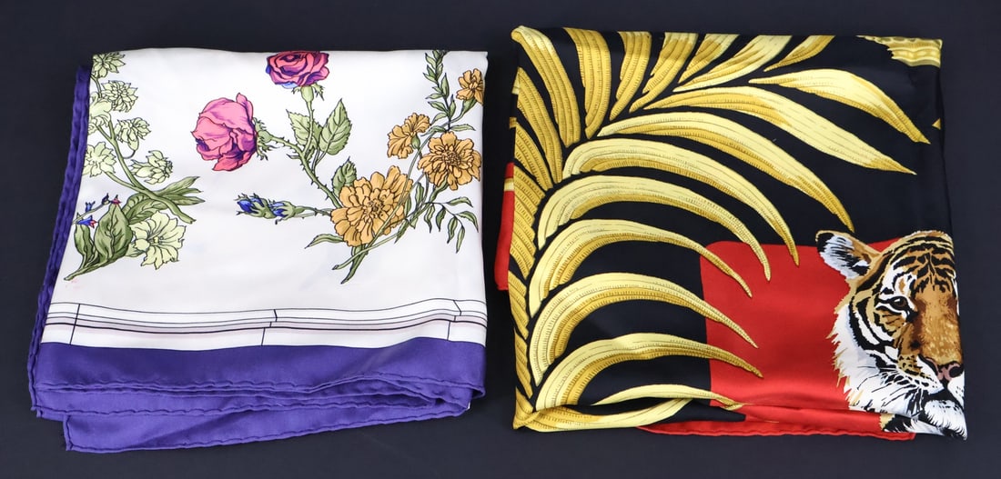 COUTURE. (2) Hermes Silk Scarves. (1 of 6)