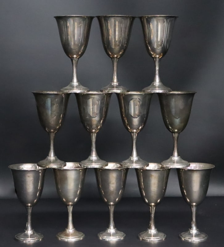 STERLING. (12) Sterling Goblets. (1 of 4)