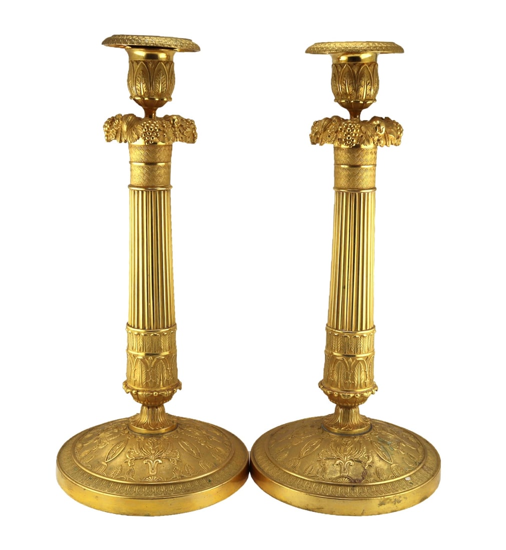 Pair of 19th Century Gilt Bronze Candlesticks. (1 of 7)