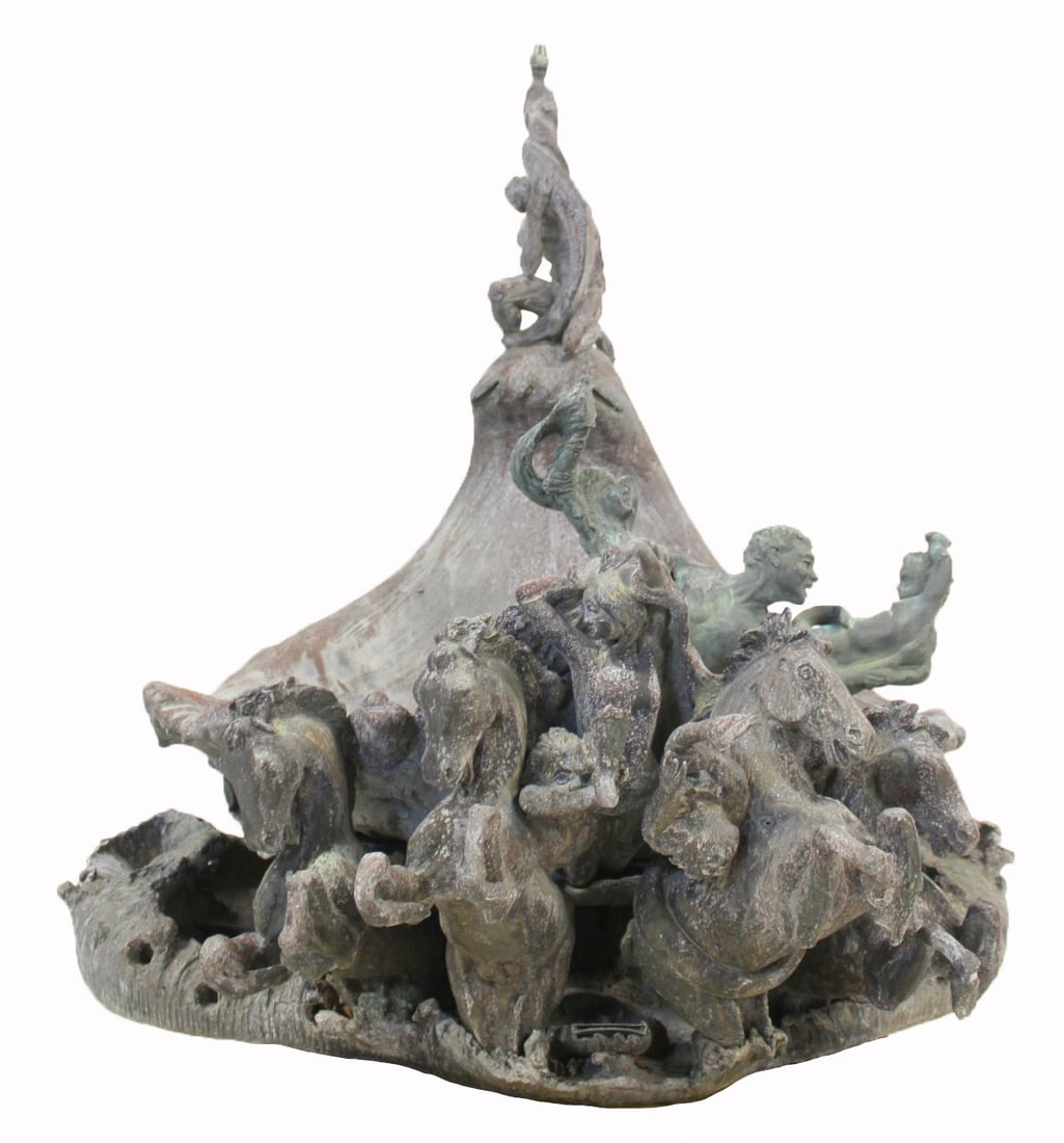 Antique Lead Fountain with Mermaid. (1 of 14)
