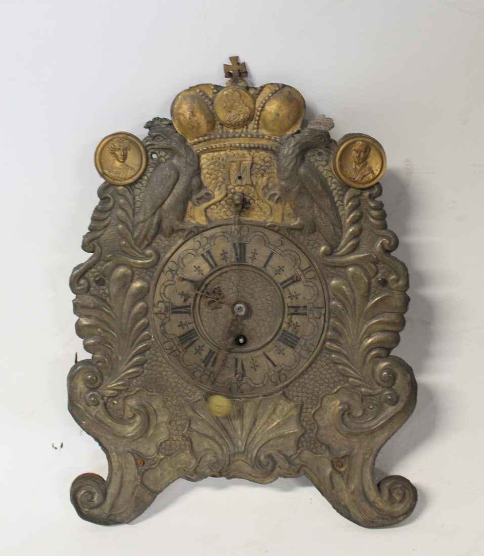 Antique Russian Metal Clock In Framed A. (1 of 6)
