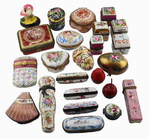 Collection of (24) Painted Pillboxes. (1 of 16)