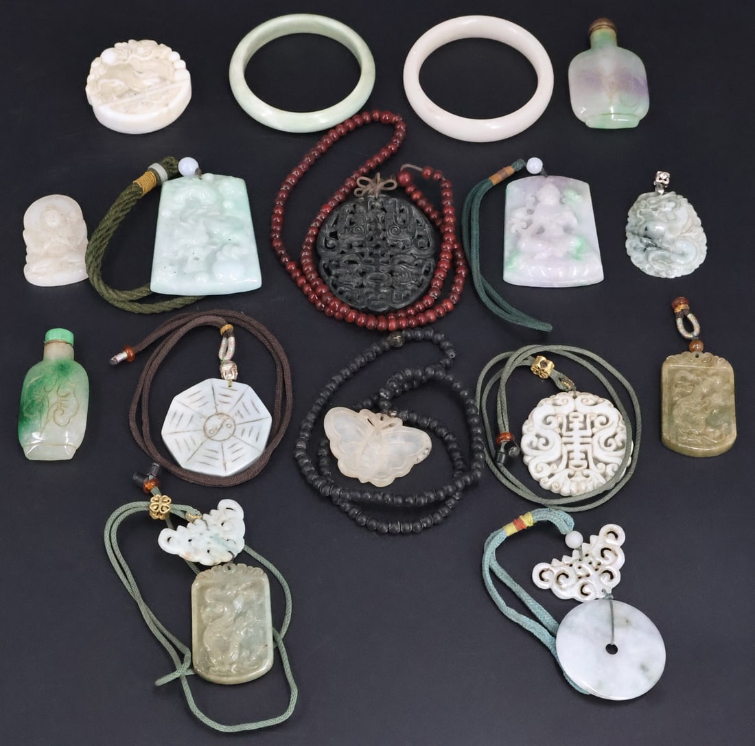 Collection of Chinese Jade and Hardstone Objects. (1 of 9)