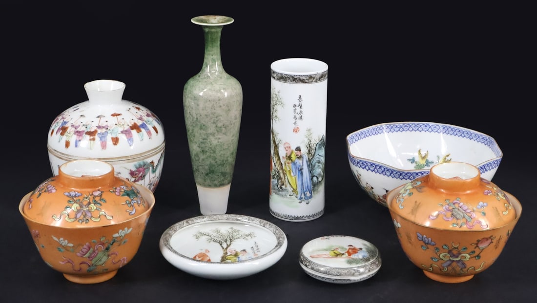 (8) Chinese Enamel Decorated Porcelains. (1 of 16)