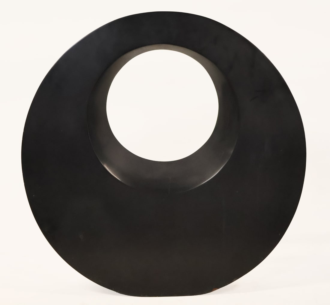 MASATOYO KISHI (Japanese, 1924-2017).: A minimalist hollow stone ring. Signed and dated, "Kuki 20/100". From a Brooklyn, NY estate. Dimensions: measures approx. 24.75" h x 24.7" w.