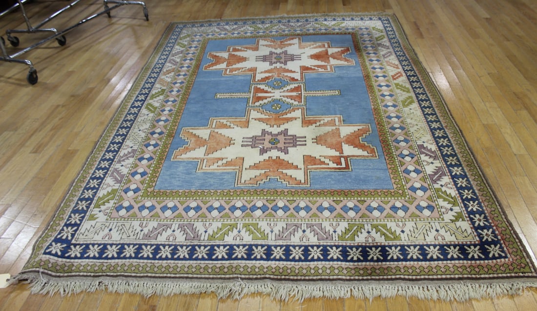Vintage and Finely Hand Knotted Kazak Style Carpet (1 of 8)