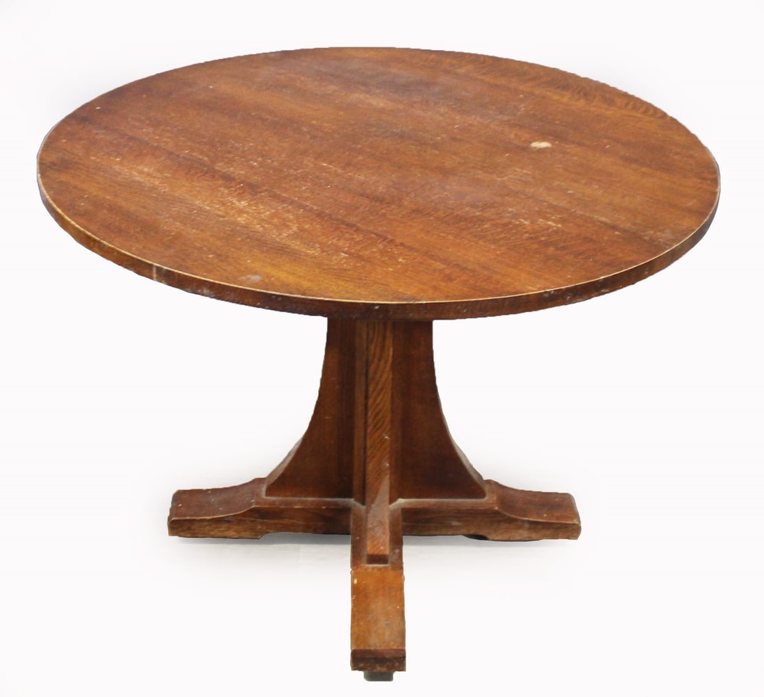 STICKLEY AUDI Arts & Crafts Oak Center Table. (1 of 5)