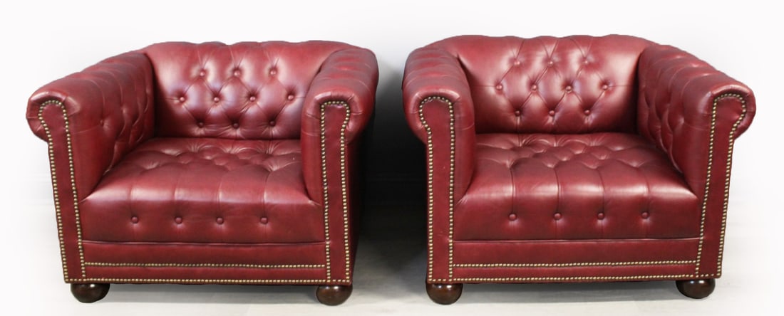 Fine Quality Pair of Leather Chesterfield Style (1 of 5)