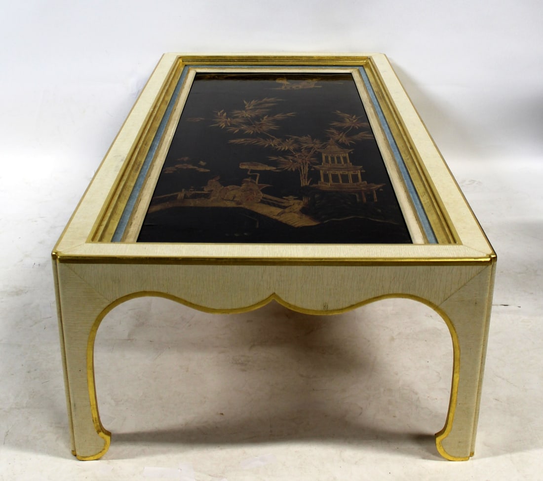 Midcentury Low Table With Chinoiserie Decoration (1 of 7)
