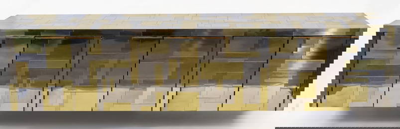 Signed Paul Evans Midcentury Cityscape Wall Unit