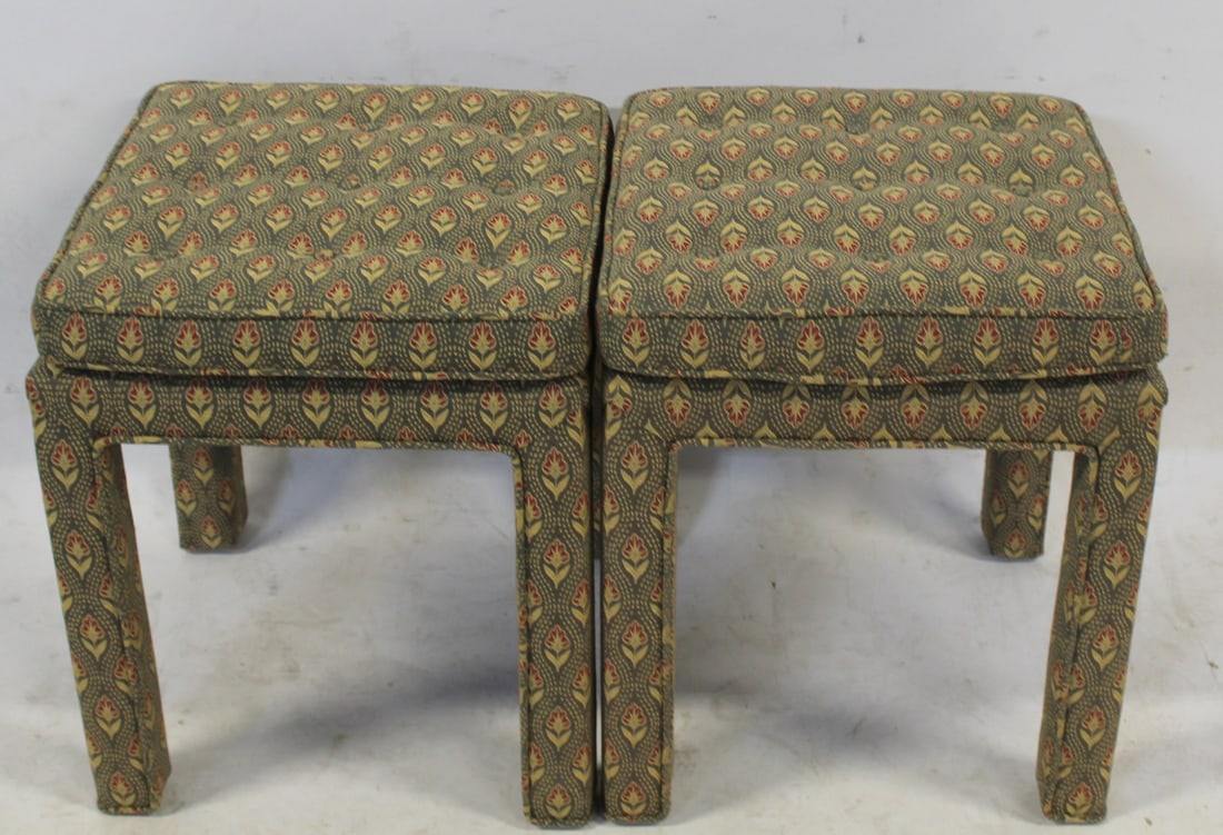 Vintage Pair Of Parson Style Ottomans (1 of 3)