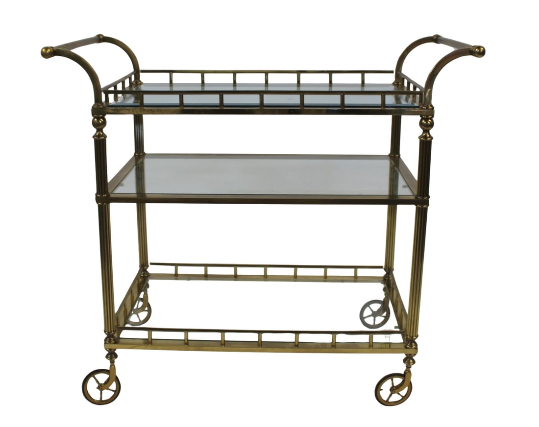 Vintage Gilt Metal Serving Cart. (1 of 5)