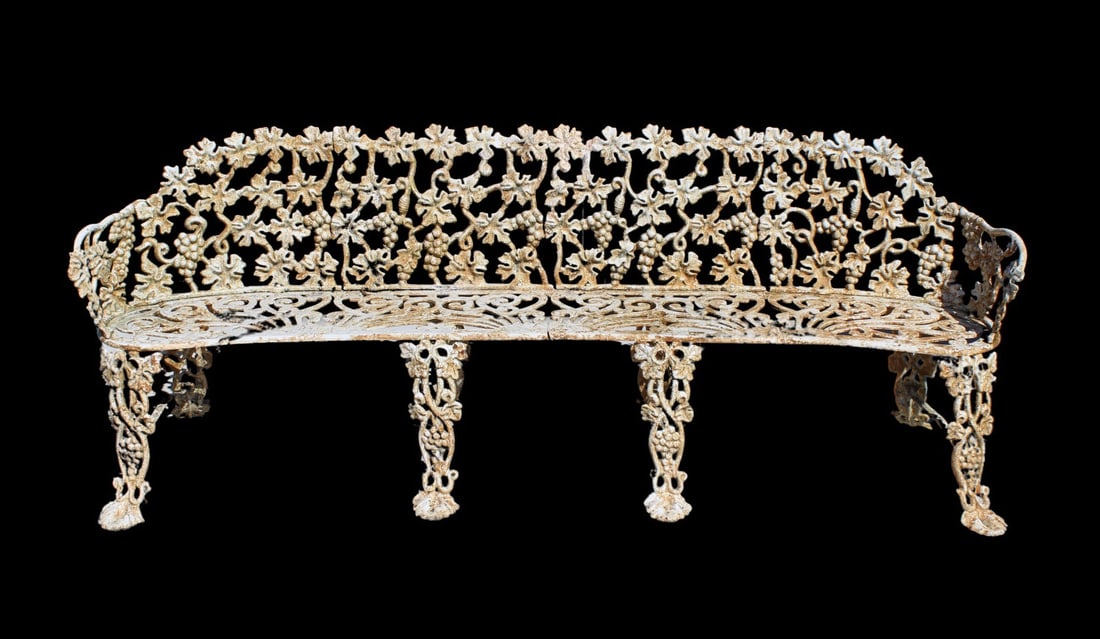 Antique Ornate Iron Large & Small Garden Bench (1 of 9)