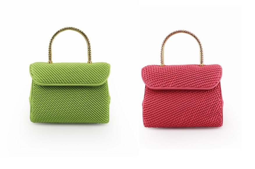 COUTURE. (2) Judith Leiber Ruched Hand Bags. (1 of 20)