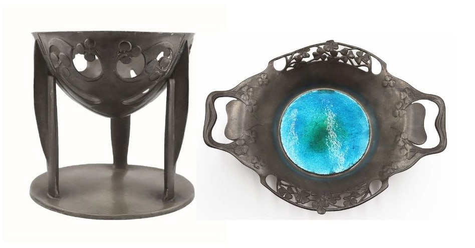 (2) Liberty & Co Pewter Bowls, (1) Enamel. (1 of 17)