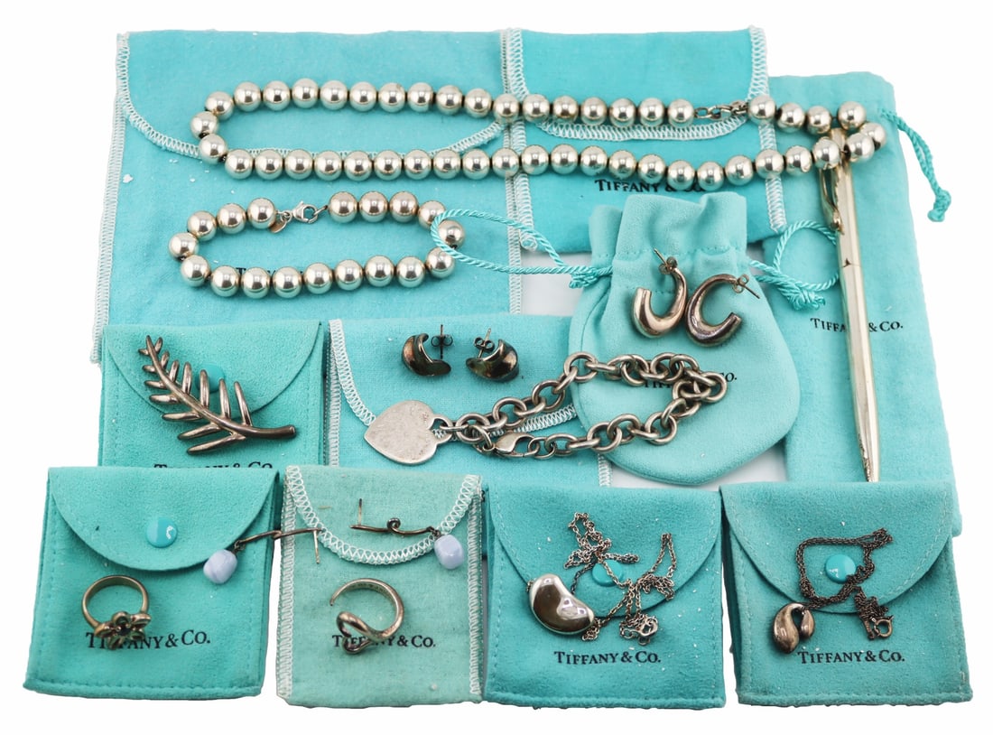 JEWELRY. 15 Pcs. of Tiffany Sterling Jewelry. (1 of 18)