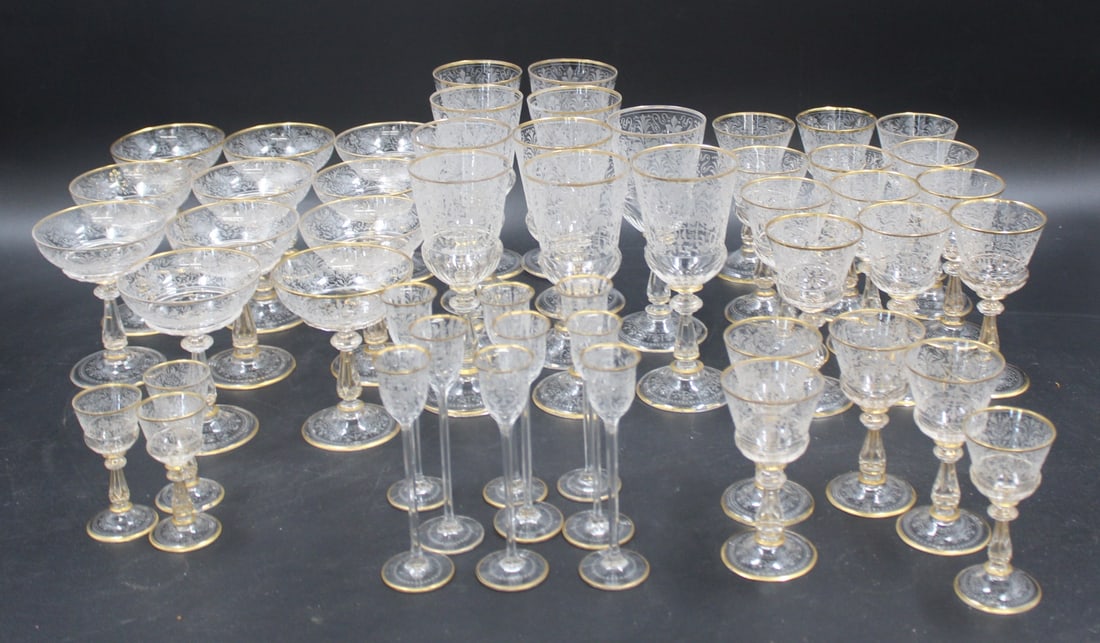 Lot of Very Fine Etched Crystal Stemware. (1 of 4)