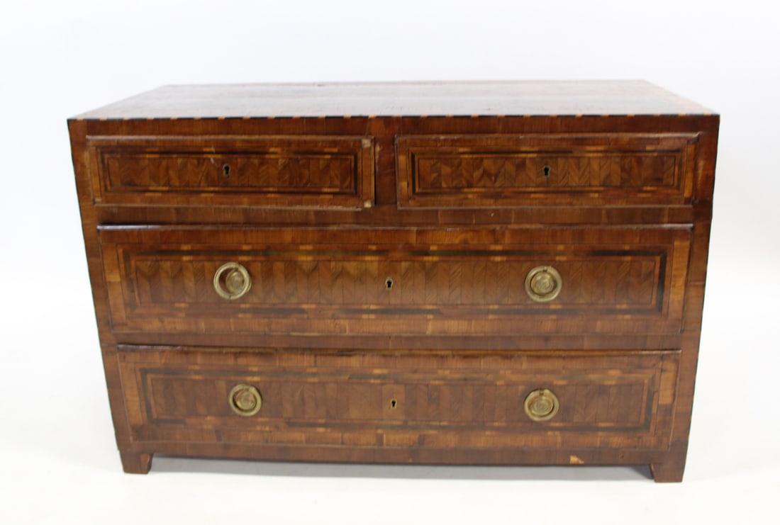 Antique Continental 2 Over 2 Parquetry Inlaid (1 of 7)