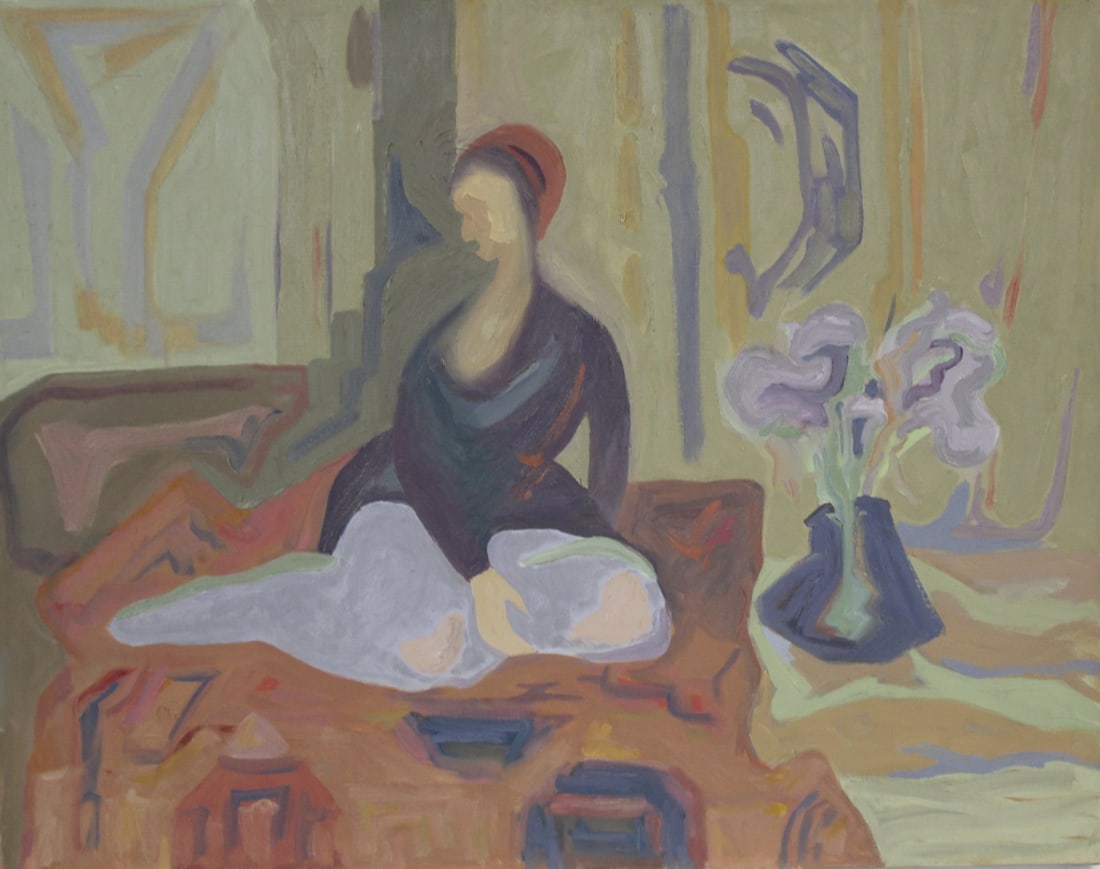 ILLEGIBLY Signed & Dated Oil On Canvas.: Signed verso and dated 71. From a NYC estate. - Dimensions: 22" x 28"