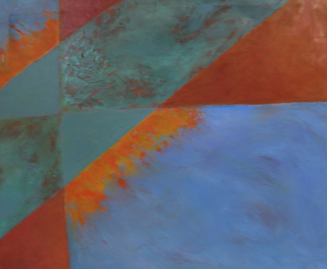 UNSIGNED Oil On Canvas Abstract Composition. (1 of 3)