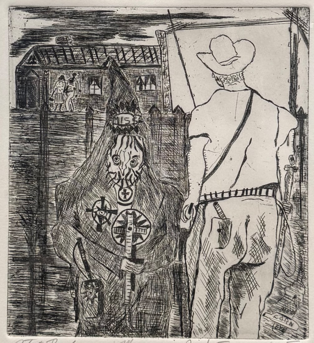 VINCENT SMITH (African/American, 1929-2003).: "Mississippi Incident". AP Etching. Signed, titled, and dated, "1969". From the estate of Vincent D. Smith. - Dimensions: 8.75" x 8" & Matte 20" x 21"