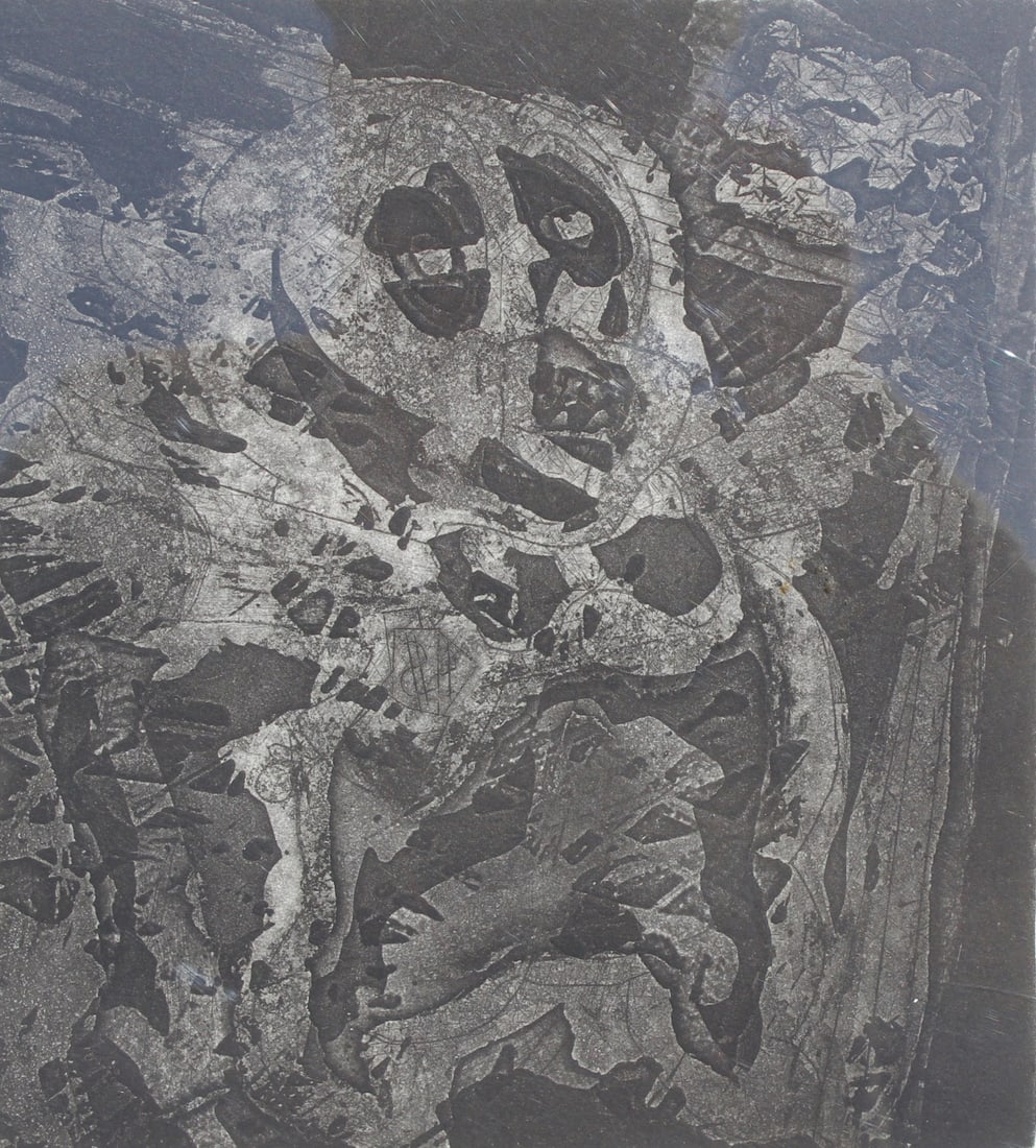 VINCENT SMITH (African/American, 1929-2003).: "Flight Of The Pig". Etching, signed, titled and dated, 1971. From the estate of Vincent D. Smith. - Dimensions: 9.75" x 9" & Framed 18.5" x 16.5"