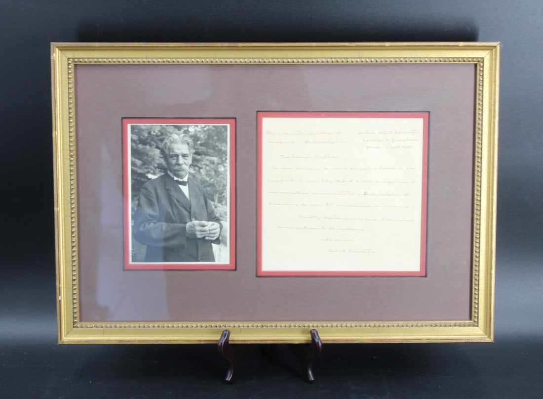 Albert Schweitzer Signed Letter 1955 (1 of 8)