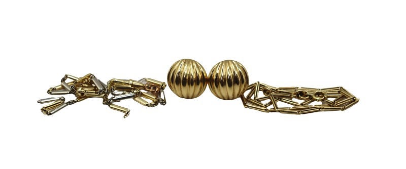 JEWELRY. (2) Assorted Gold Fob Chains. (1 of 9)