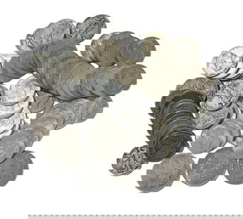 BULLION Assorted Junk Silver Constitutional Silver: $36.40 face value of 40%, and 90% FULL DATE junk silver. Comprised of (27) $13.50 face value 90% silver circulated assorted full date (1948-1963) Franklin half dollars; (15) $7.50 face value 90% silve