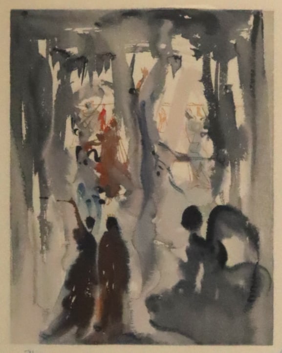 SALVADOR DALI (SPANISH, 1904-1989).: 'Thus Was Earth Created' Illustration from 'La Divine Comedie, Canto 13'. Woodcut on paper. Signed and numbered '59/150' lower margins in blue grease pen. Provenance: Todd Gallery, Paramus, NJ. Proper
