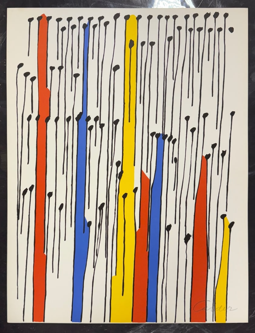 ALEXANDER CALDER (AMERICAN, 1898-1976).: 'Untitled', From Calder, Magie Eolienne. Lithograph on paper. Signed lower right in pencil. Property of a Larchmont, NY estate. Dimensions: 25.50" h x 19.50" w. (unframed)