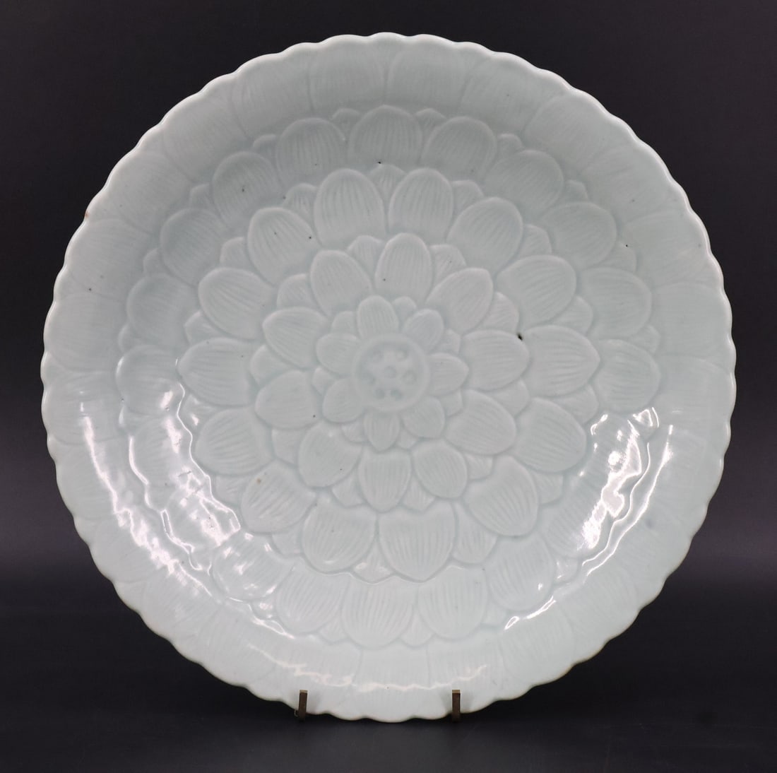 Chinese Celadon Lotus Dish. (1 of 4)