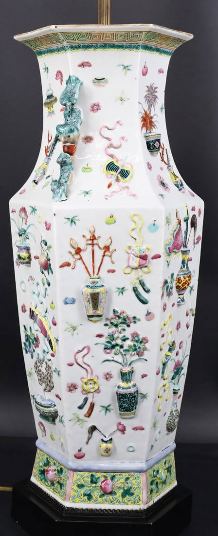 Chinese Famille Rose Vase as a Lamp. (1 of 9)