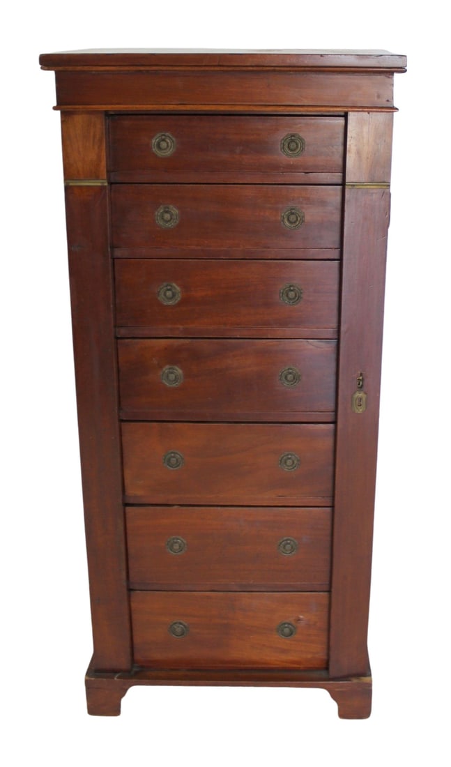 Antique Mahogany Sidelock Chest. (1 of 10)